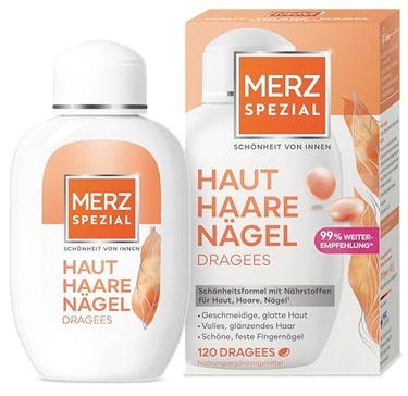 Merz Spezial Haut Haare Nägel Dragees – Nahrungsergänzungsmittel mit 13 Mikro-Nährstoffen für strahlende Haut, glänzendes Haar und feste Fingernägel – 1 x 120 Dragees im Sale